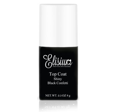 Elisium Top Coat Shiny top do lakierów hybrydowych Black Confetti (9 g)