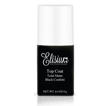 Elisium Top Coat Total Matte matowy top do lakierów hybrydowych Black Confetti (9 g)