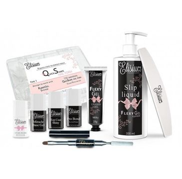 Elisium Flexy Gel System zestaw do manicure Maxi z formami QS (1 op.)