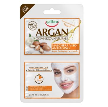 Equilibra Argan Antiaging Face Mask przeciwstarzeniowa maseczka arganowa (2 x 7.5 ml)
