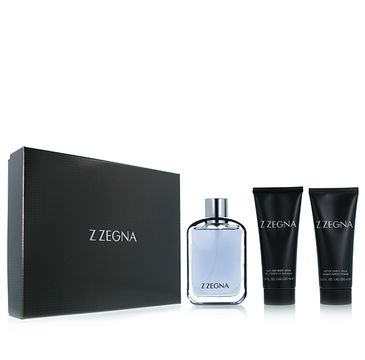 Ermenegildo Zegna "Z" zestaw woda toaletowa spray 100ml + balsam po goleniu 100ml + żel pod prysznic 100ml