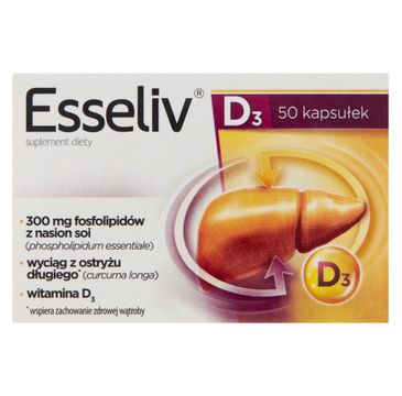 Esseliv D3 suplement diety wspomagający wątrobę oraz procesy trawienne 50 kapsułek
