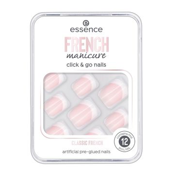 Essence French Manicure Click & Go Nails sztuczne paznokcie 01 Classic French (12 szt.)