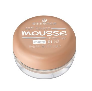 Essence Soft Touche Mousse Make-up podkład matujący w musie 01 Matt Sand 16g