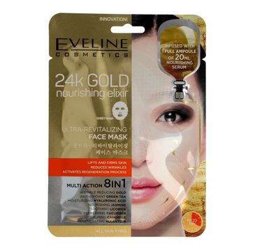 Eveline 24k Gold – ultra-rewitalizująca maska w płacie 8w1 (1 szt.)