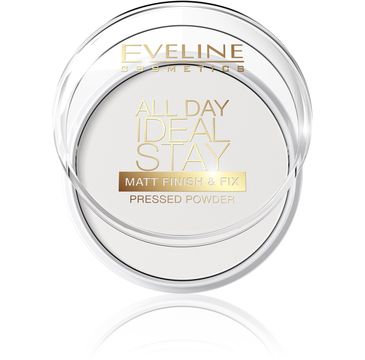 Eveline All Day Ideal Stay – puder do twarzy matujący Matt Finish & Fix (12 g)