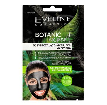 Eveline Botanic Expert – maseczka oczyszczająco-matująca 3w1 Aktywny Węgiel (2x5 ml)