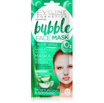 Eveline Bubble Face Mask Aloe Vera maska bąbelkowa w płacie nawilżająco-kojąca