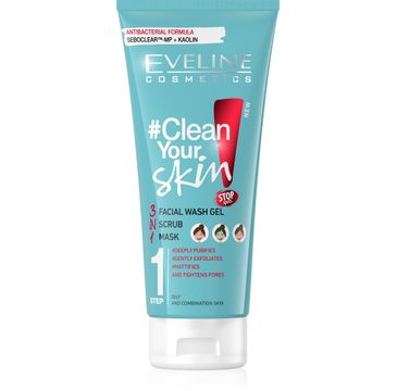 Eveline #Clean Your Skin Żel do mycia twarzy 3w1  200ml