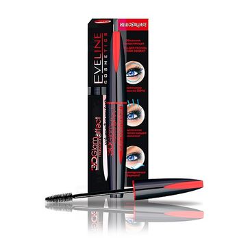 Eveline Cosmetics 3D Glam Effect Mascara Volume & Everylash – pogrubiająco-rozdzielający tusz do rzęs Black (9 ml)