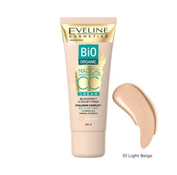 Eveline Cosmetics Bio Organic Magical Color Correction Cream krem CC z mineralnymi pigmentami 01 Light Beige (30 ml)