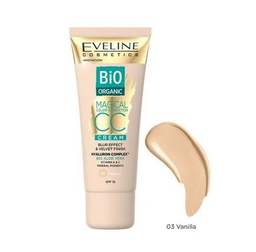 Eveline Cosmetics Bio Organic Magical Color Correction Cream krem CC z mineralnymi pigmentami 03 Vanilla (30 ml)