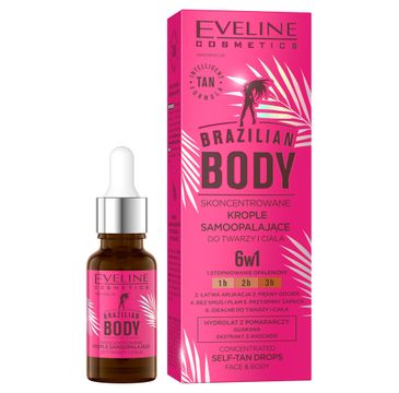 Eveline Cosmetics Brazilian Body skoncentrowane krople samoopalające do twarzy i ciała (18 ml)