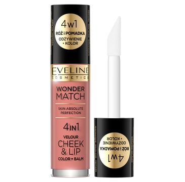 Eveline Cosmetics Wonder Match Velour Cheek&Lip róż i pomadka w płynie 01 (4.5 ml)