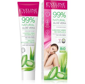 Eveline Natural Aloe Vera 99% łagodny krem do depilacji rąk, nóg i bikini (125 ml)