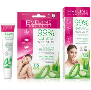 Eveline Natural Aloe Vera 99% zestaw do depilacji twarzy i podbródka