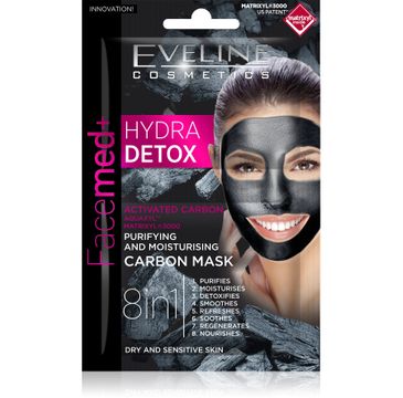 Eveline Facemed+ – Hydra Detox maska węglowa do twarzy oczyszczająco-nawilżająca (7 ml)