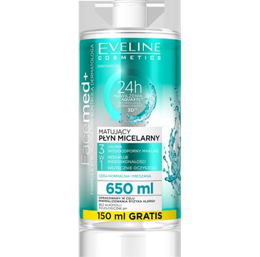 Eveline Facemed - matujący płyn micelarny 3w1 (650 ml)