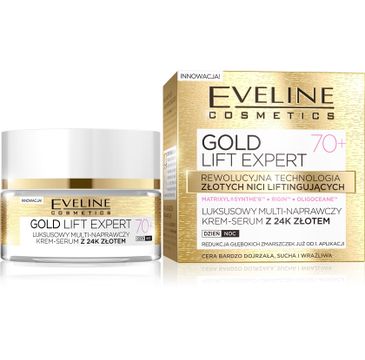 Eveline Gold Lift Expert 70+ – krem-serum do twarzy multi-naprawcze na dzień i noc (50 ml)