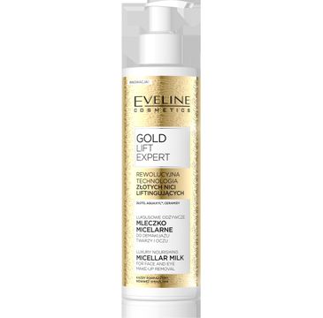 Eveline Gold Lift Expert – luksusowe odżywcze mleczko micelarne do demakijażu (200 ml)