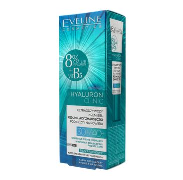 Eveline Hyaluron Clinic 30+/40+ – ultraodżywczy krem-żel pod oczy redukujący zmarszczki (20 ml)