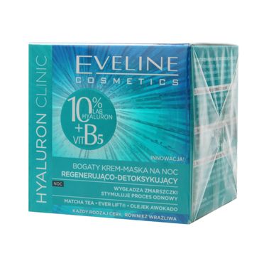 Eveline Hyaluron Clinic – bogaty krem-maska regenerująco-detoksykujący na noc (50 ml)