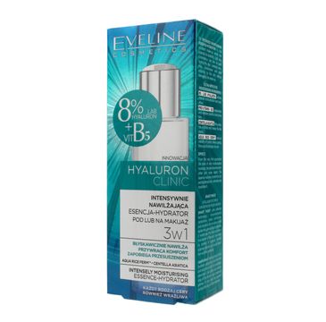Eveline Hyaluron Clinic – intensywnie nawilżająca Esencja-Hydrator pod lub na makijaż 3w1 (110 ml)
