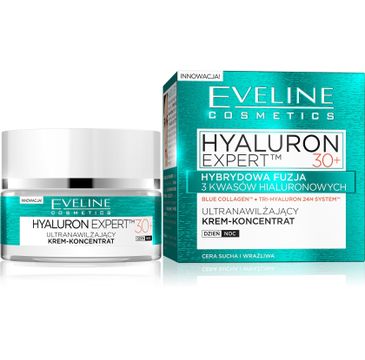 Eveline Hyaluron Expert 30+ – ultranawilżający krem-koncentrat na dzień i noc (50 ml)