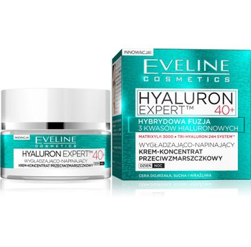 Eveline Hyaluron Expert 40+ – wygładzająco-napinający krem-koncentrat na dzień i noc (50 ml)