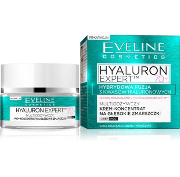 Eveline Hyaluron Expert 70+ – multiodżywczy krem-koncentrat na dzień i noc (50 ml)