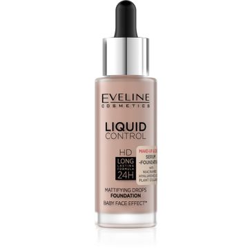Eveline Cosmetics Liquid Control HD Long Lasting Formula 24H podkład do twarzy z dropperem 025 Light Rose (32 ml)