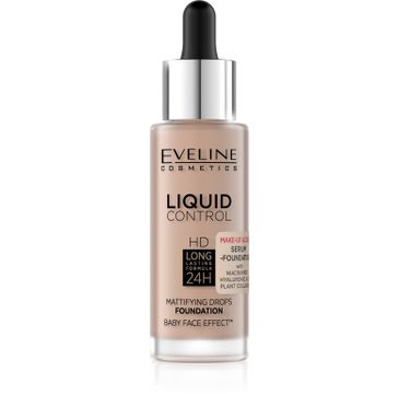 Eveline Cosmetics Liquid Control HD Long Lasting Formula 24H podkład do twarzy z dropperem 035 Natural Beige (32 ml)
