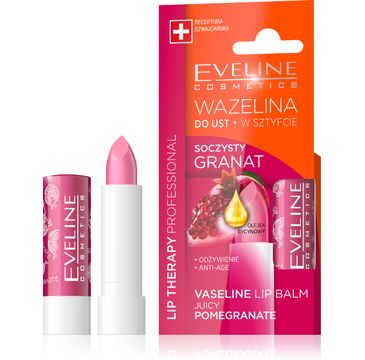 Eveline Lip Therapy  (wazelina w sztyfcie Soczysty Granat 3,8 g)