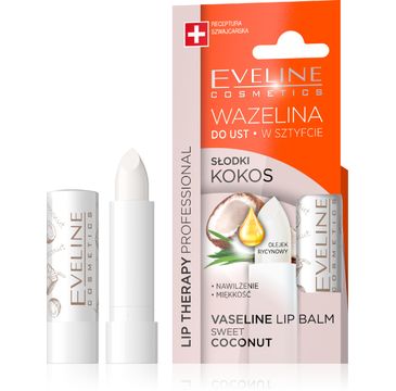 Eveline Lip Therapy (wazelina do ust w sztyfcie Słodki Kokos nawilżająca 3,8 g)