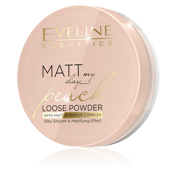 Eveline Matt My Day puder Peach (wygładzająco-matujący sypki puder do twarzy 6 g)