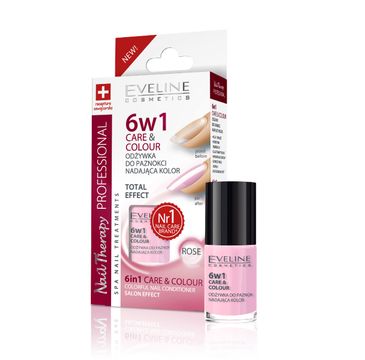 Eveline Nail Therapy (lakier odżywka 6w1 Care & Colour Rose do paznokci 5 ml)