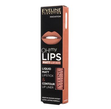 Eveline OH! My Lips – zestaw do makijażu ust (pomadka + konturówka) nr 01 Neutral Nude (1 op.)