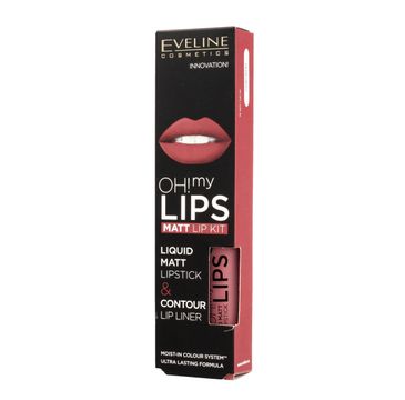 Eveline OH! My Lips – zestaw do makijażu ust (pomadka + konturówka) nr 03 Rose Nude (1 op.)