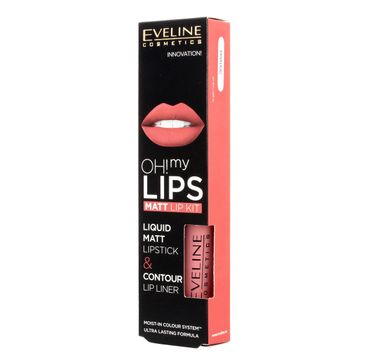 Eveline OH! My Lips – zestaw do makijażu ust (pomadka + konturówka) nr 07 Baby Nude (1 op.)