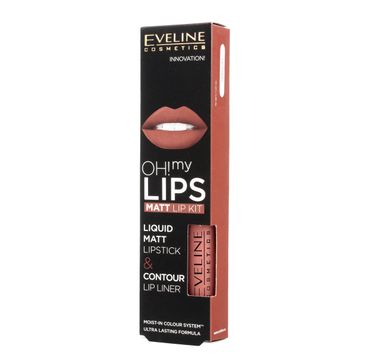 Eveline OH! My Lips – zestaw do makijażu ust (pomadka + konturówka) nr 08 Lovely Rose (1 op.)