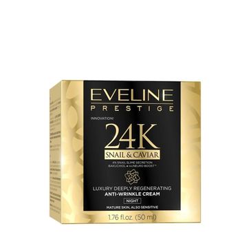 Eveline Prestige 24K Luksusowy głęboko regenerujący krem przeciwzmarszczkowy na noc (50 ml)