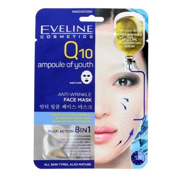 Eveline Q10 – maska na tkaninie Anti-Wrinkle 8w1 (1 szt.)