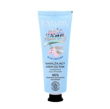 Eveline Cosmetics Holo Hand Blue Unicorn nawilżający krem do rąk z błękitnym holo pyłkiem (50 ml)