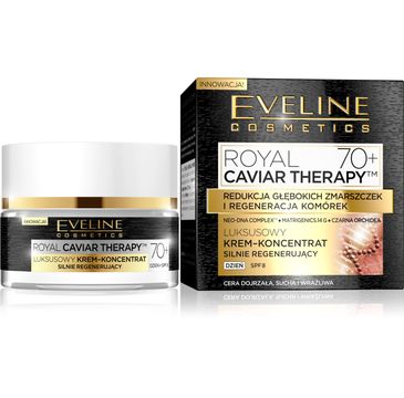 Eveline Royal Caviar Therapy 70+ – krem-koncentrat do cery dojrzałej silnie regenerujący na dzień (50 ml)