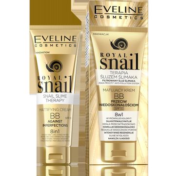 Eveline Royal Snail – matujący krem BB 8w1 SPF 10 przeciw niedoskonałościom (50 ml)