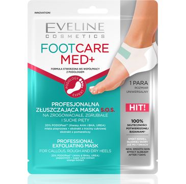 Eveline Cosmetics Foot Care Med+ Profesjonalna Złuszczająca Maska płachtowa S.O.S na pięty (1 para)