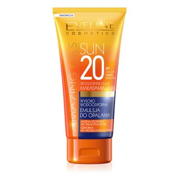 Eveline Sun Amazing Oils SPF20 – wysoko wodoodporna emulsja do opalania (150 ml)