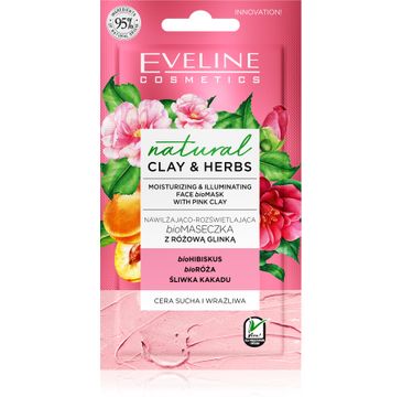 Eveline Clay&Herbs maseczka-peeling Różowa glinka (8 ml)