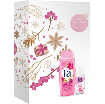 Fa Magic Oil Pink Jasmine / Pink Passion zestaw żel pod prysznic (250 ml) + antyperspirant w kulce (50 ml)