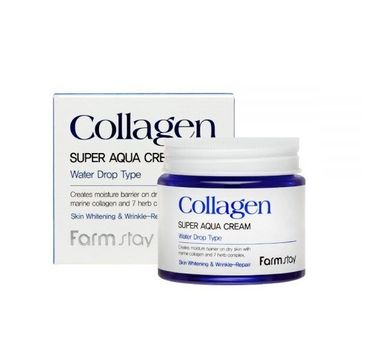 Farm Stay Collagen Super Aqua Cream kolagenowy krem intensywnie nawadniający Water Drop (80 ml)
